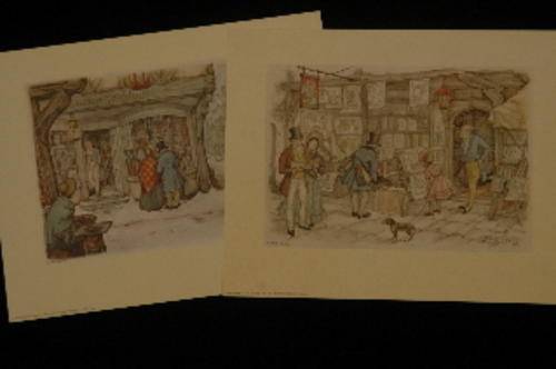 2 prints by Anton Pieck, actual print size 175mm x 120mm
