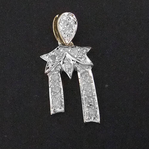 100% REAL, SOLID 10KT YELLOW GOLD NATURAL DIAMONDS PENDANT