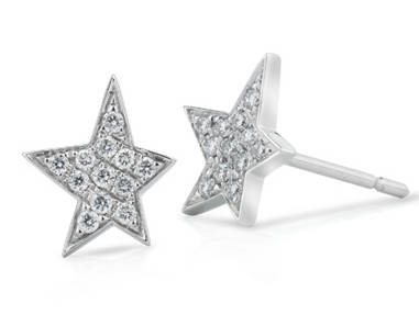 100% REAL, SOLID 10KT WHITE GOLD NATURAL DIAMONDS EARRING