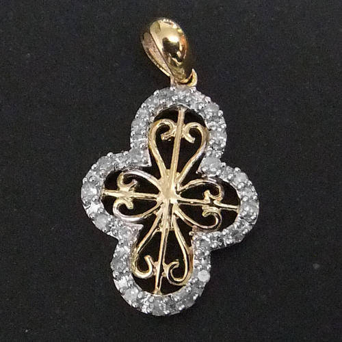 100% REAL, SOLID 9KT YELLOW GOLD NATURAL DIAMONDS PENDANT