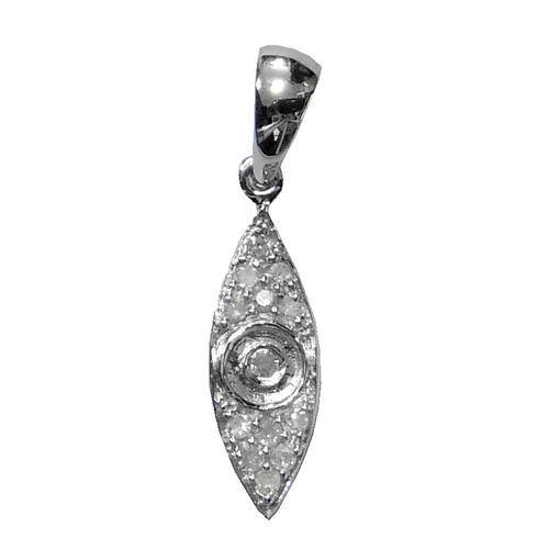 100% REAL, SOLID 10KT WHITE GOLD NATURAL DIAMONDS PENDANT