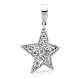 100% REAL, SOLID 10KT WHITE GOLD NATURAL DIAMONDS PENDANT
