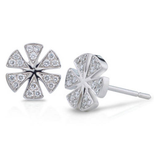 100% REAL, SOLID 10KT WHITE GOLD NATURAL DIAMONDS EARRINGS