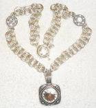 Necklace with square pendant