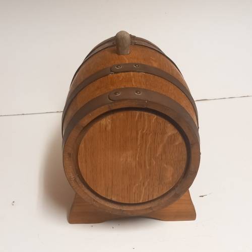 Oak And Brass Hooped Wine Barrel