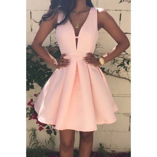 Sexy Plunging Sleeveless Boutique Dress