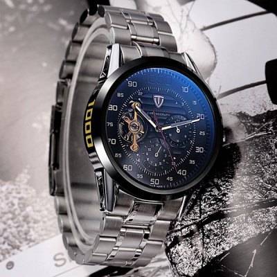 *Tourbillon* TEVISE Automatic Mechanical Double Scales Sub Dials Hollow-Out Luxurious Timepiece