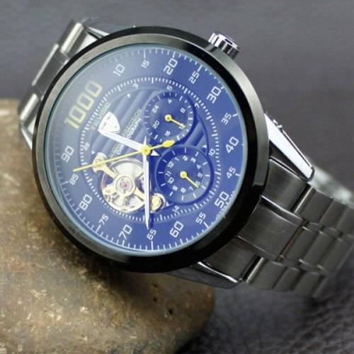 *Tourbillon* TEVISE Automatic Mechanical Double Scales Sub Dials Hollow-Out Luxurious Timepiece