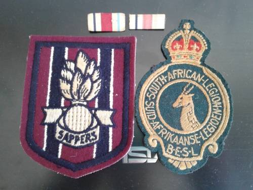 X'RARE SADF ENGINEERS -AND SA SOLDIERS 'LEGION CLOTH BADGES.