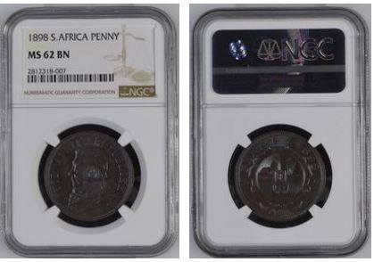 1898 ZAR Penny NGC graded MS62 !!