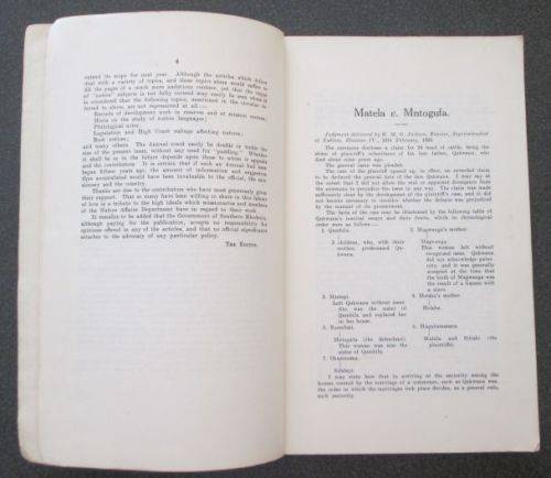 NADA The Southern Rhodesia Native Affairs Department Annual, No.1  1923