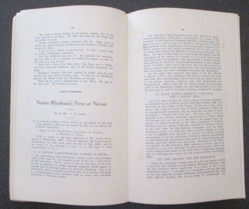 NADA The Southern Rhodesia Native Affairs Department Annual, No.1  1923