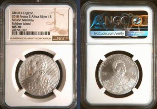 **MS70** 2018 MANDELA Protea Silver R1 NGC graded MS70!!