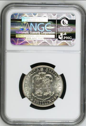 1939 Union of SA Two Shillings, NGC graded AU58 !!!