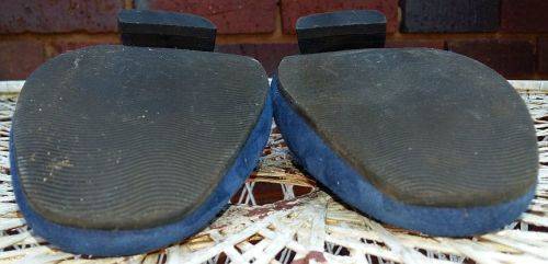 Women Pumps Blue Suede Silver Buckle Leather Size 6.5 Narrow