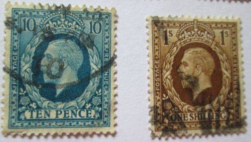 Great Britain 1924-1928 King George V Set of 12 Stamps+ 2 extra