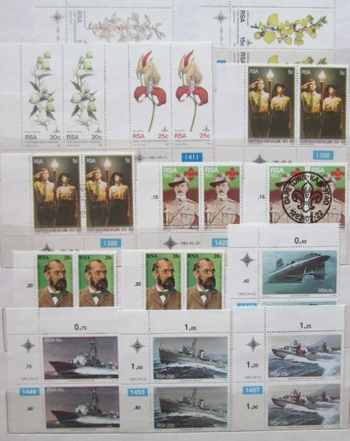 RSA South Africa Part III 1976-1982 - Control Blocks, Coil Stamps & 1982 Definitives SA Architecture