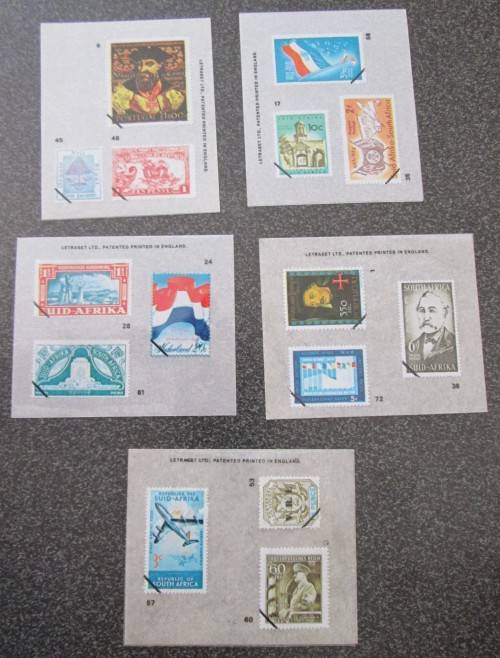 Republic of South Africa Lot of 51 Transfer Stamps, 1970s Letraset, Seldom Seen
