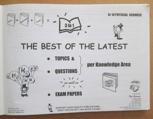 Physichem Caps Gr 10, Q&A + The Answer Series 3 in 1 Physical Science Gr 10