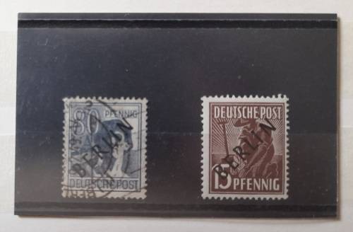 Germany 80 Pfg BERLIN Black Ink 1948 Stamp Validated Philatelic Federation of Southern Africa +15Pfg
