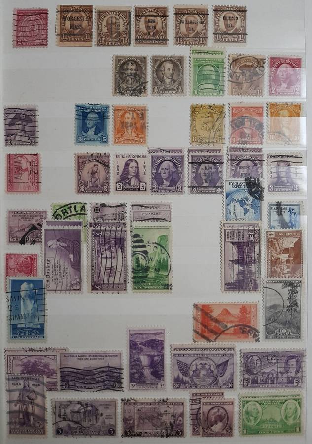 Comprehensive USA Stamp Collection, 1870 to 1985, Over 2100 Stamps & Stamp Blocks, America