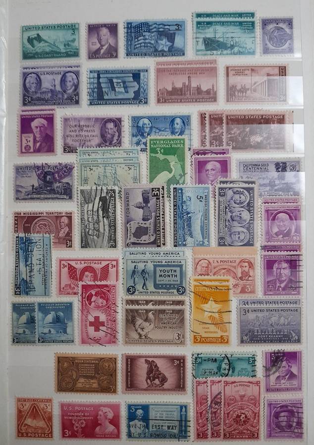 Comprehensive USA Stamp Collection, 1870 to 1985, Over 2100 Stamps & Stamp Blocks, America