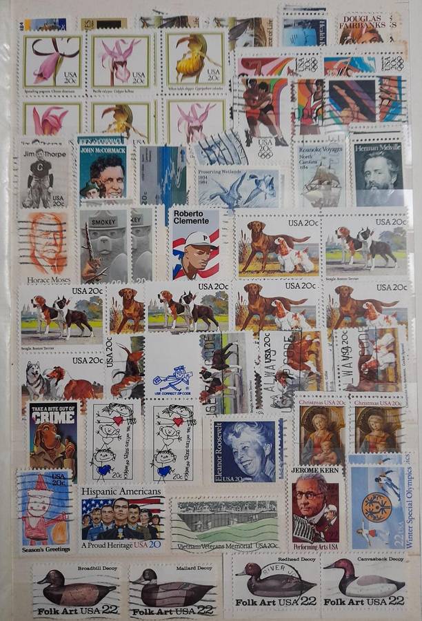 Comprehensive USA Stamp Collection, 1870 to 1985, Over 2100 Stamps & Stamp Blocks, America