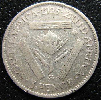 Union of SA 1925 Threepence