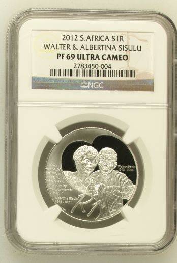 2012 Walter & Albertina Sisulu Silver R1 NGC PF69UC
