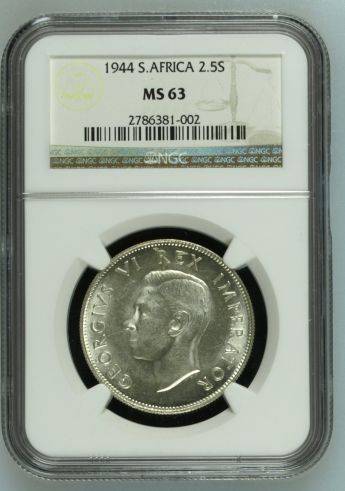 1944 Union of SA Halfcrown NGC graded MS63!!