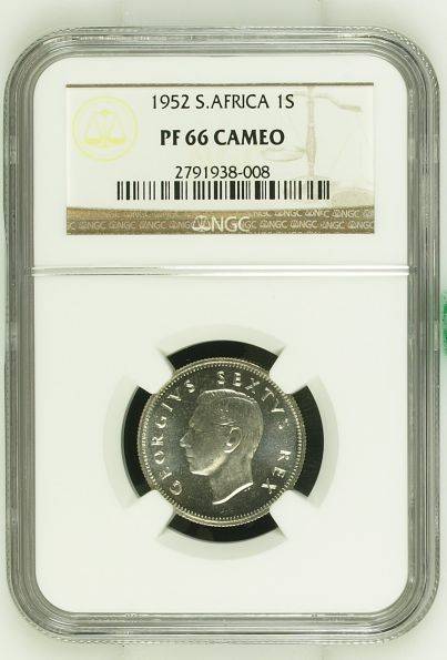 1952 Shilling NGC graded PF66 Cameo!! Second Finest with only two coins better at NGC!!