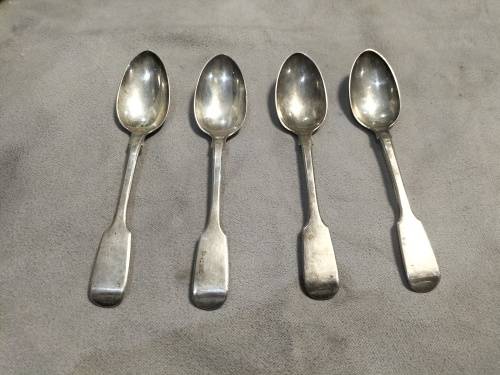 4x antique sterling silver hallmarks teespoon