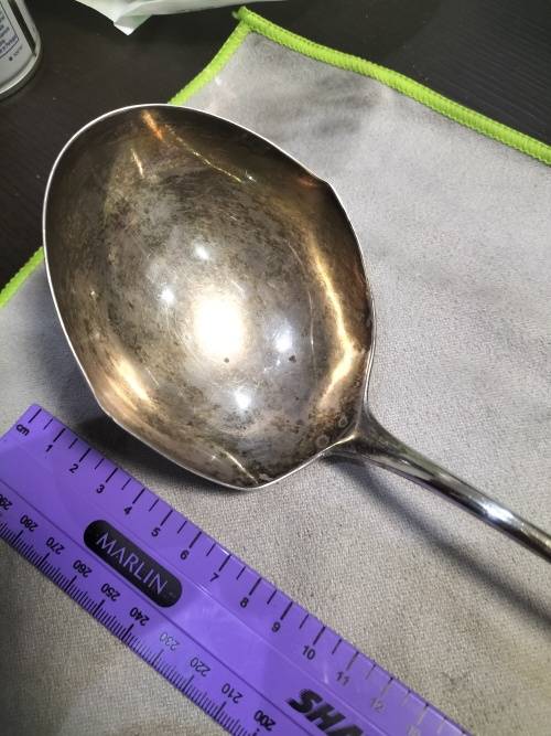 Huge 158 g antique sterling silver hallmark soup spoon