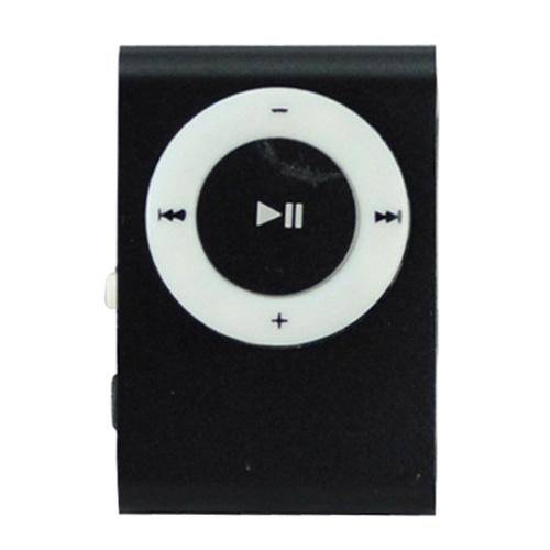 USB Rechargeable Mini Clip MP3 Player with Micro SD/TF Card Slot - Black