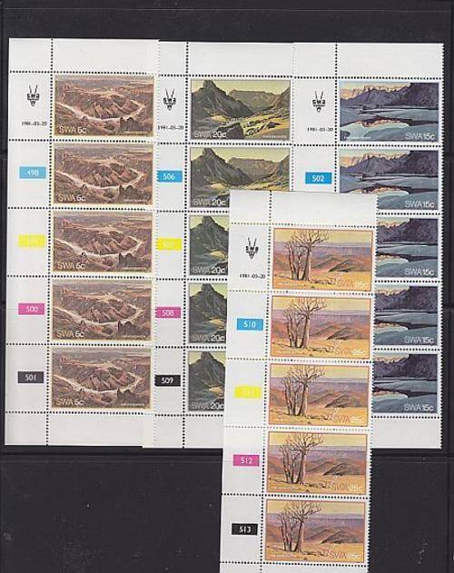 SWA 1981 FISH RIVER CANYON SET OF 4 IN CSTRIPS  MNH  SACC 382-385