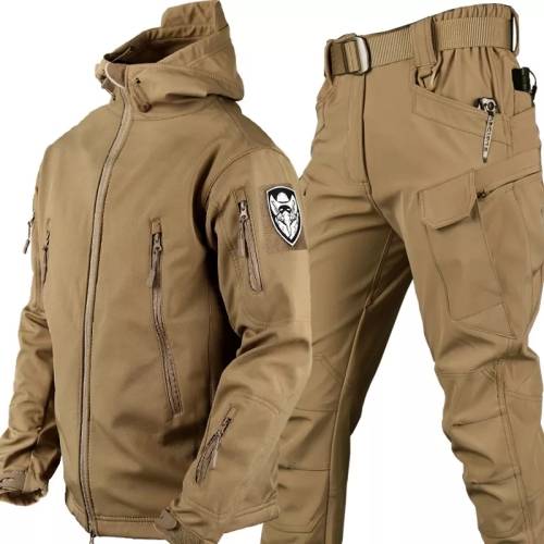 Tactical 2pc Set Outdoor Tactical Jacket & Pants For Military Security Hunting Biking Hiking Spor