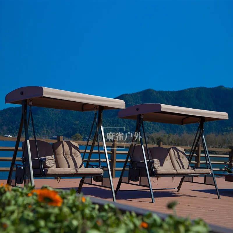 Patio Swing Chair 2 Seater With Cushions Perfect Garden Balcony Poolside Swing Chair