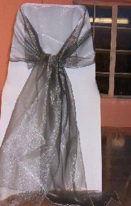 Organza Chair Ties- 250 x 16cm - Charcoal Grey