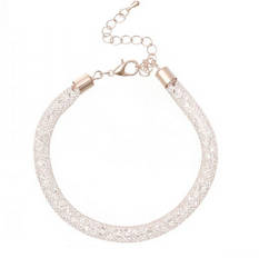 Fashion Jewelry Rose Gold Colour Mesh Rhinestone Diamante Bracelet
