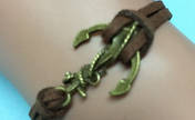 BROWN INFINITY BRACELET SMALL ANCHOR