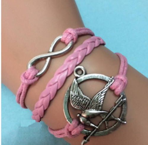 PINK INFINITY BRACELET MOCKING JAY