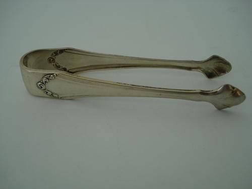 German 835 Silver Sugar Tongs ,Art Nouveau ca 1920.
