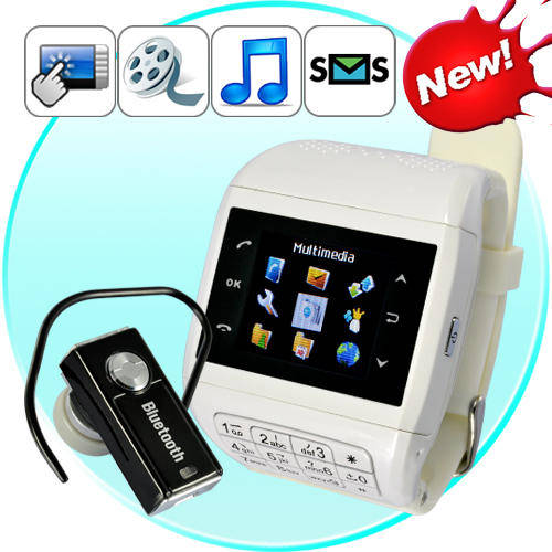 Quartz - Dual SIM Touchscreen Mobile Phone Watch with Keypad (4GB Micro SD, Quadband GSM)