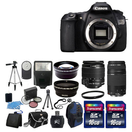 Canon EOS 60D Digital SLR Camera w 4 Lens Complete DSLR Kit 32GB VALUE KIT!