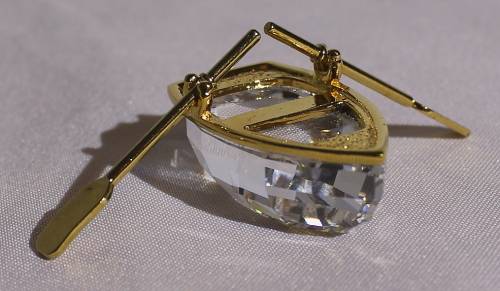 SWAROVSKI CRYSTAL MEMORIES Boxed - ROWBOAT GOLD 176083 Retired 1999