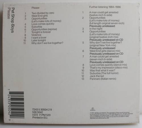 PET SHOP BOYS - Actually/Further Listening 1987-1988 remastered 2CD UK/Europe 2001 SEALED