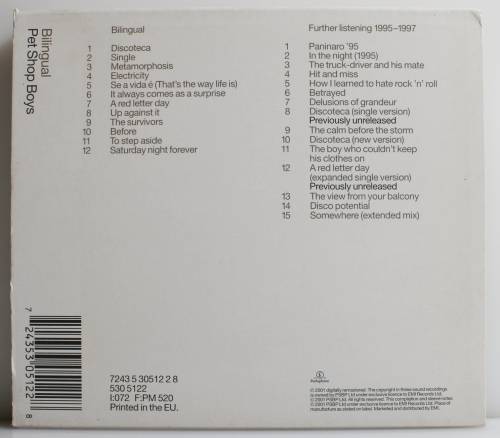 PET SHOP BOYS - Introspective /Further Listening 1988-1989 remastered 2CD UK/Europe 2001