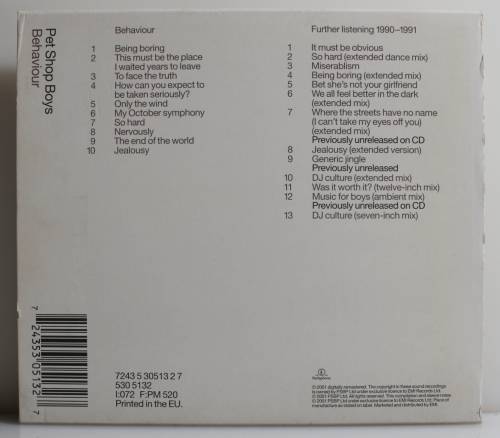 PET SHOP BOYS - Introspective /Further Listening 1988-1989 remastered 2CD UK/Europe 2001