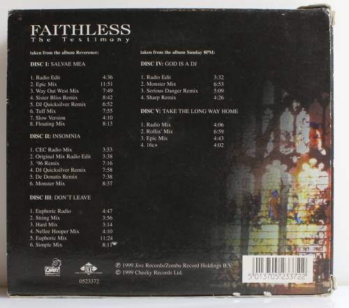 Faithless - The Testimony Chapter One 5-CD maxi singles Boxset (1999 Netherlands) BOX: VG- / Rest: M