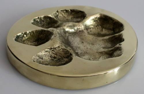 Rare BW Genis African Lion/Panthera Leo Spoor in solid brass 1985 FOR JENNIFER